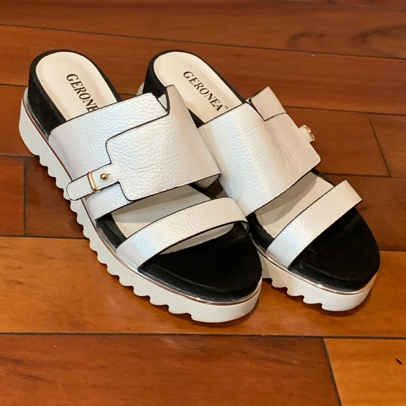 Geronea leather platform stylish sandals🔥 - Picture 2 of 16